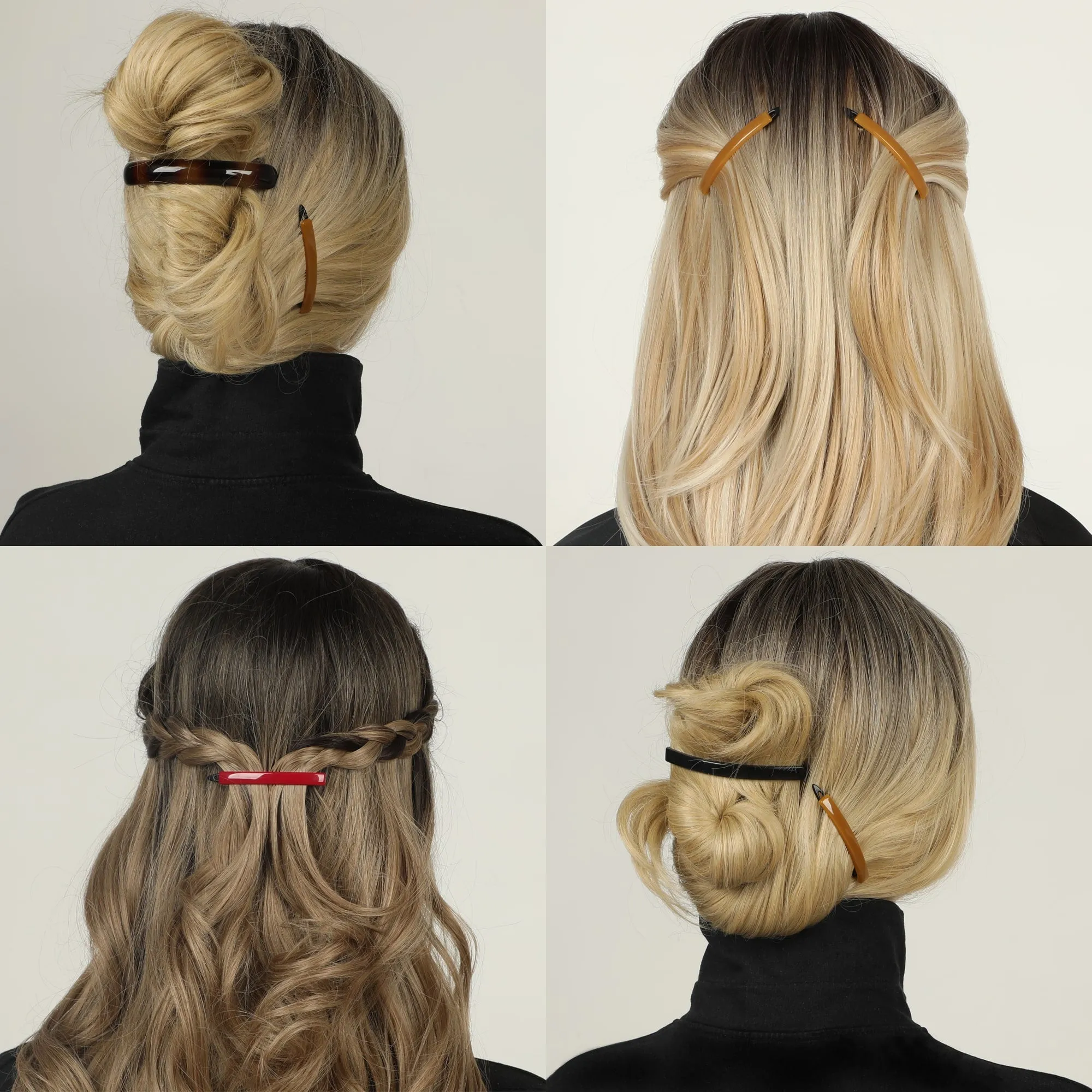 12 Pack SN1 Plastic Snap Hair Clips