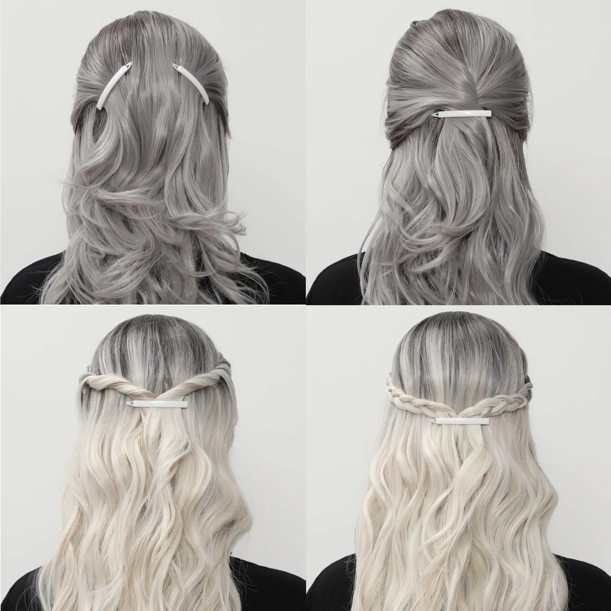 12 Pack SN10 Plastic Snap Hair Clips