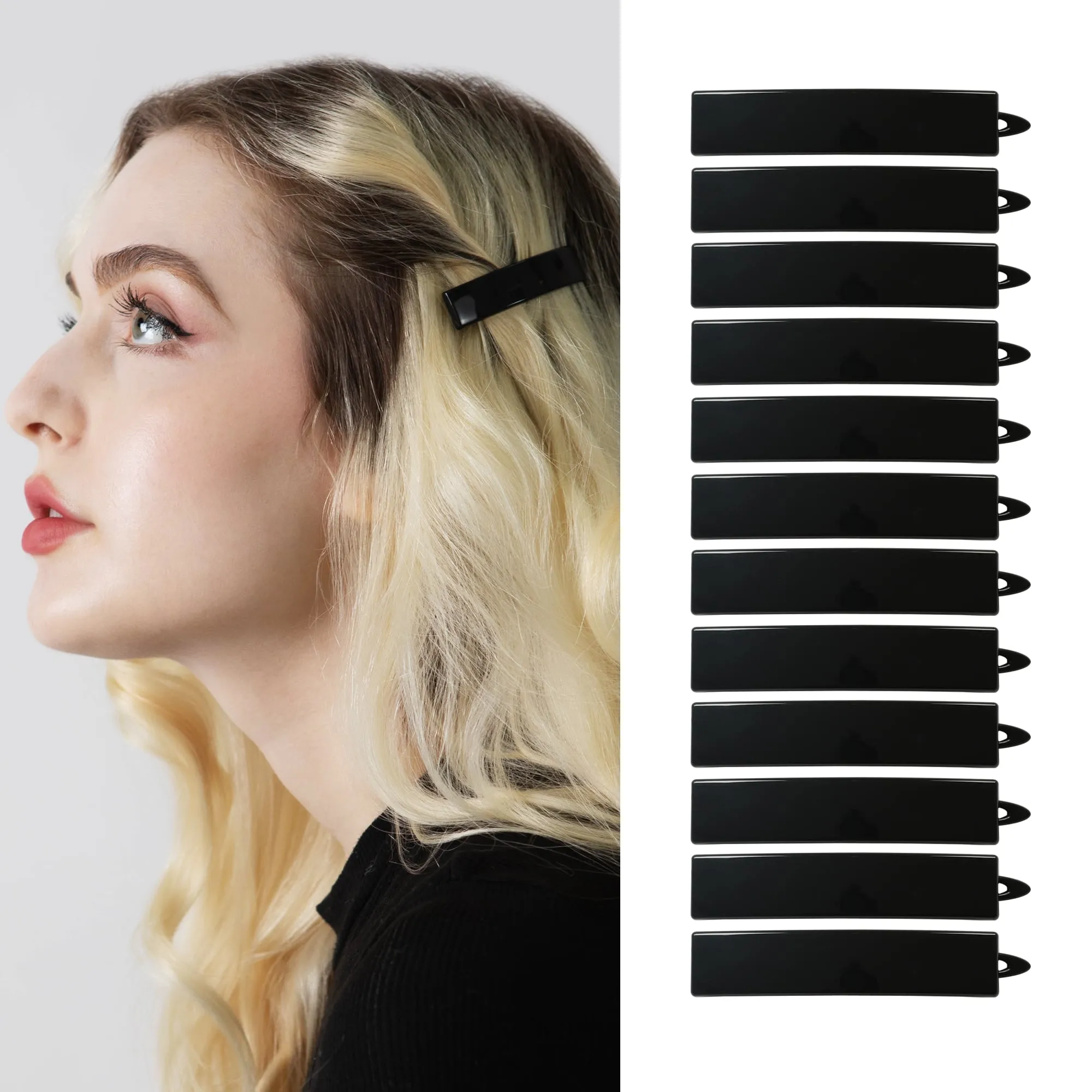 12 Pack SN9 Plastic Snap Hair Clips
