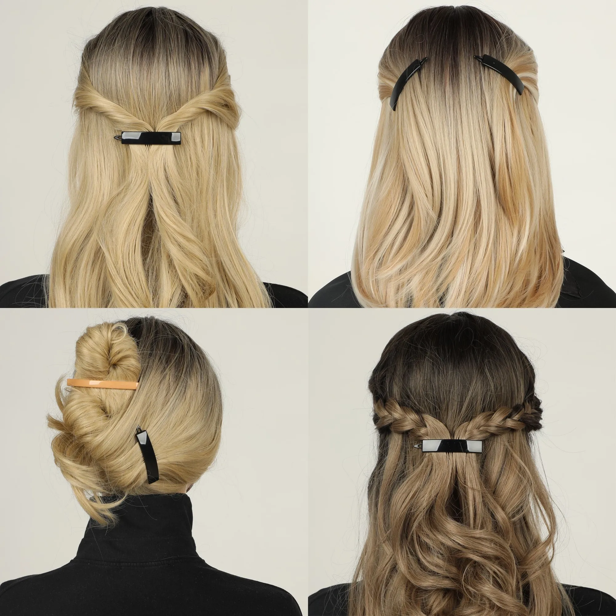 12 Pack SN9 Plastic Snap Hair Clips