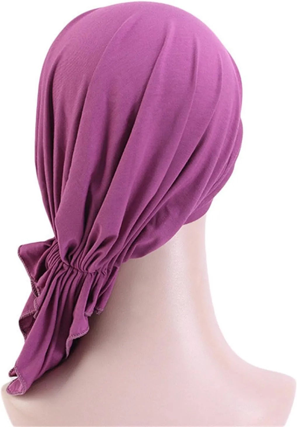 4 Pieces Pre Tied Head Scarves Slip On Beanies Chemo Covers Cap for Women