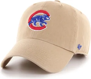 47 Brand MLB Khaki Primary Logo Clean Up Adjustable Strap Baseball Dad Hat Cap, Adult One Size Fits All