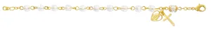 6.5" Gold Plated Crystal Rosary Bracelet