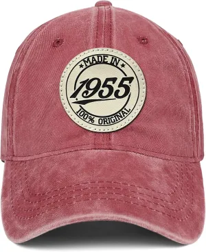 70th Birthday Gifts for Men Women 70 Year Old Gifts 1955 Birthday Vintage Hat 100% Cotton Baseball Cap