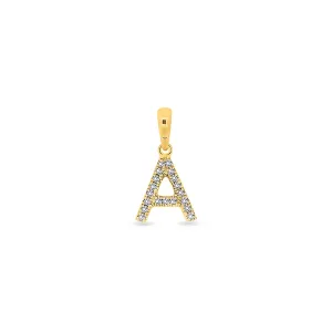 9K Gold Diamond 'A' Initial Pendant - DSSP-A