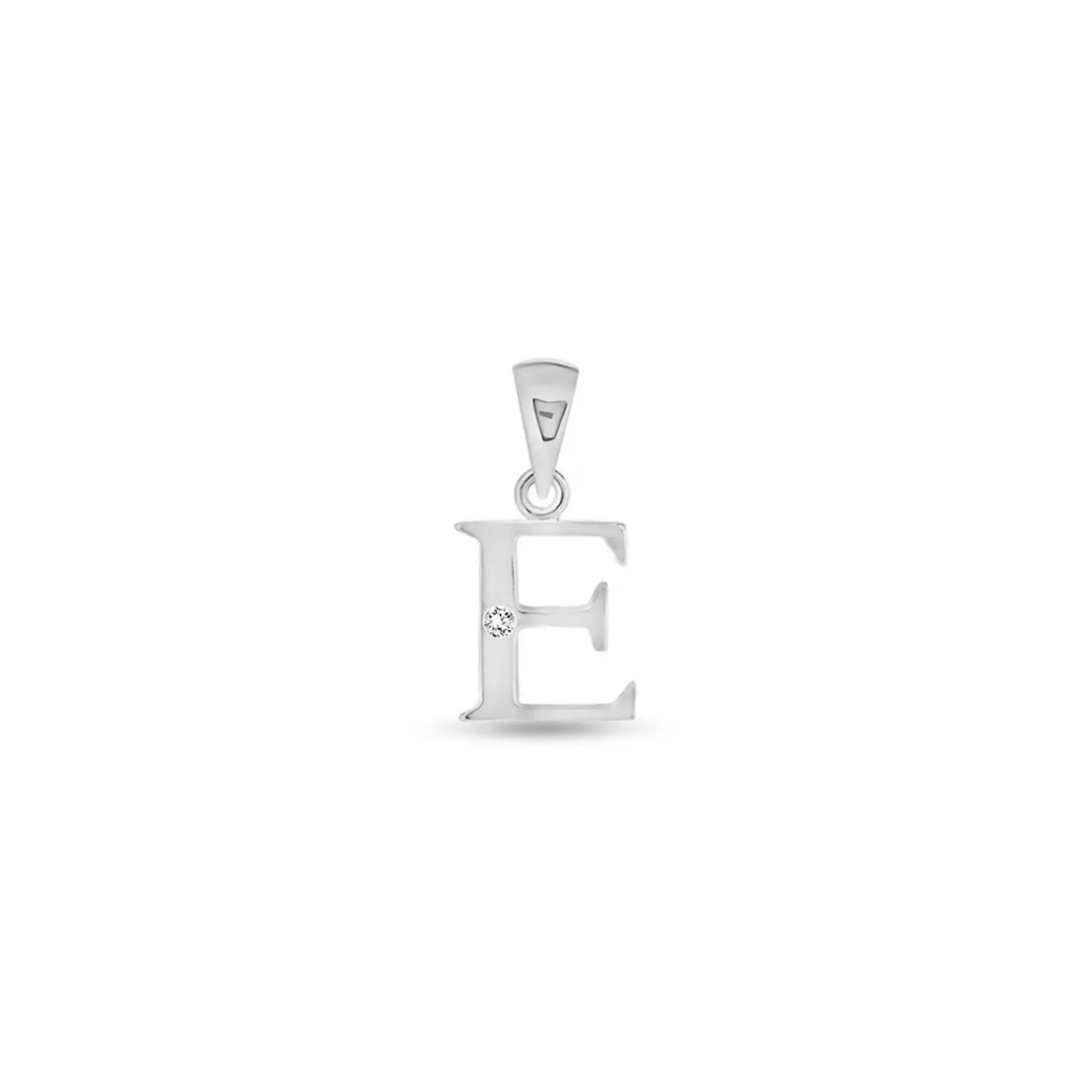 9K Gold Single Diamond 'E' Initial Pendant - DSNP-E