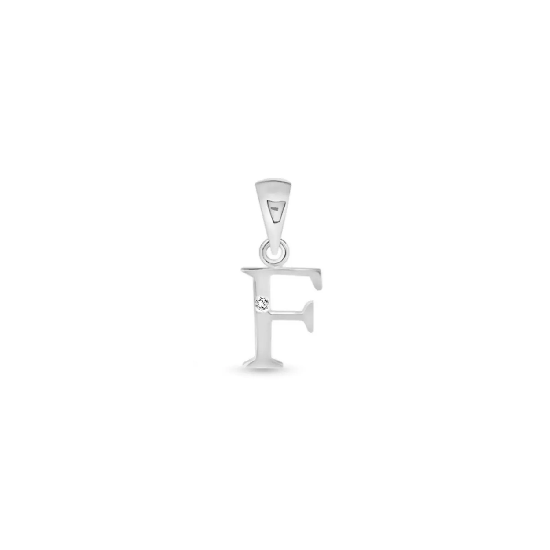9K Gold Single Diamond 'F' Initial Pendant - DSNP-F