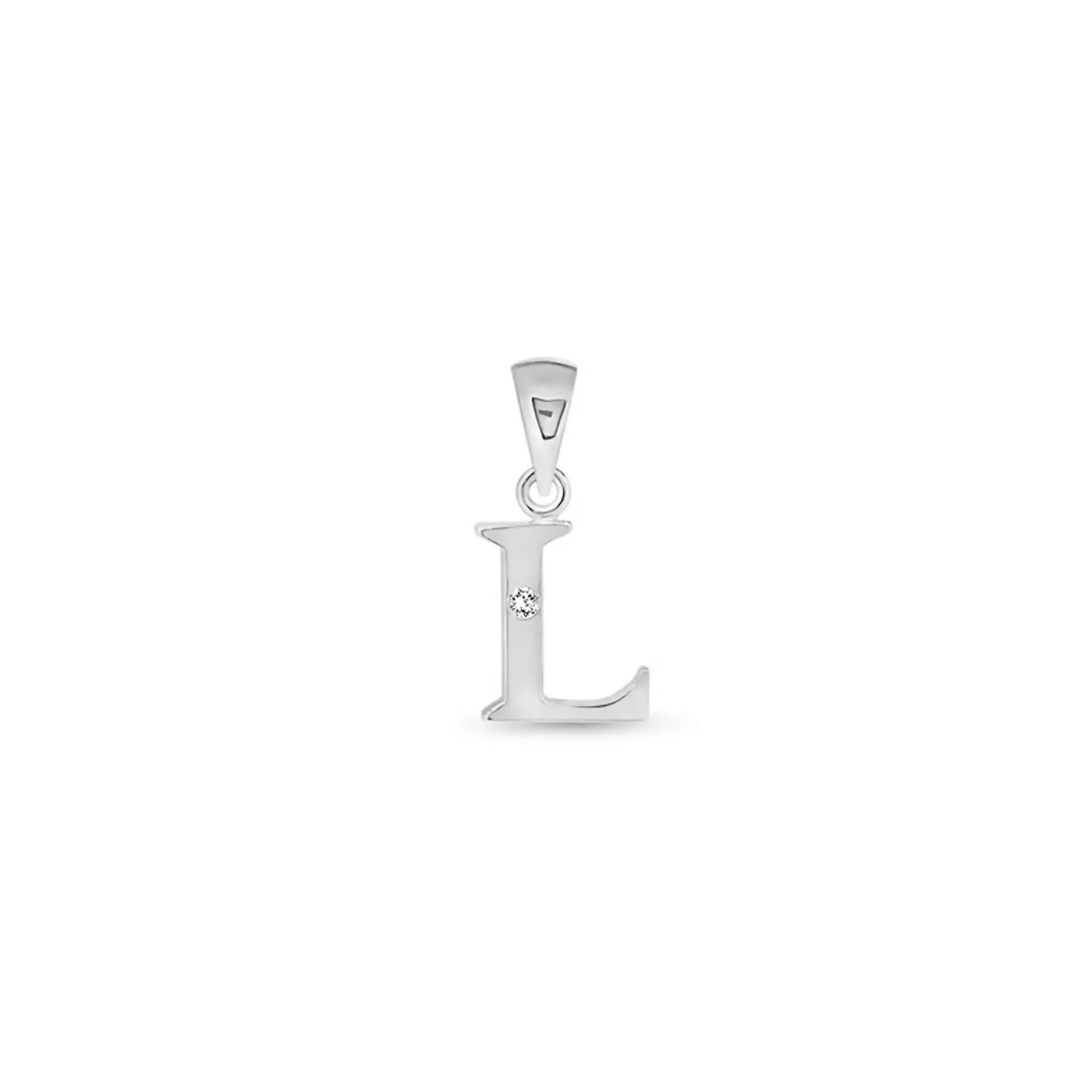 9K Gold Single Diamond 'L' Initial Pendant - DSNP-L