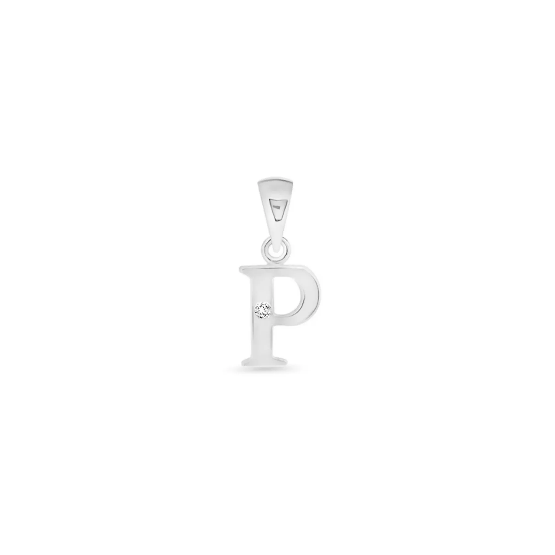 9K Gold Single Diamond 'P' Initial Pendant - DSNP-P