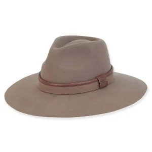 Adora® Wool Hat - Wide Raw Edge Brim Wool Felt Safari Hat