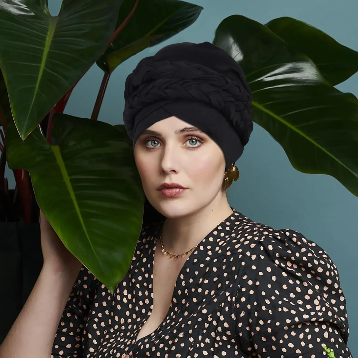 African Women Turban Caps Beanie Twist Headscarf Pre Tied Double Braid Headwrap Hat