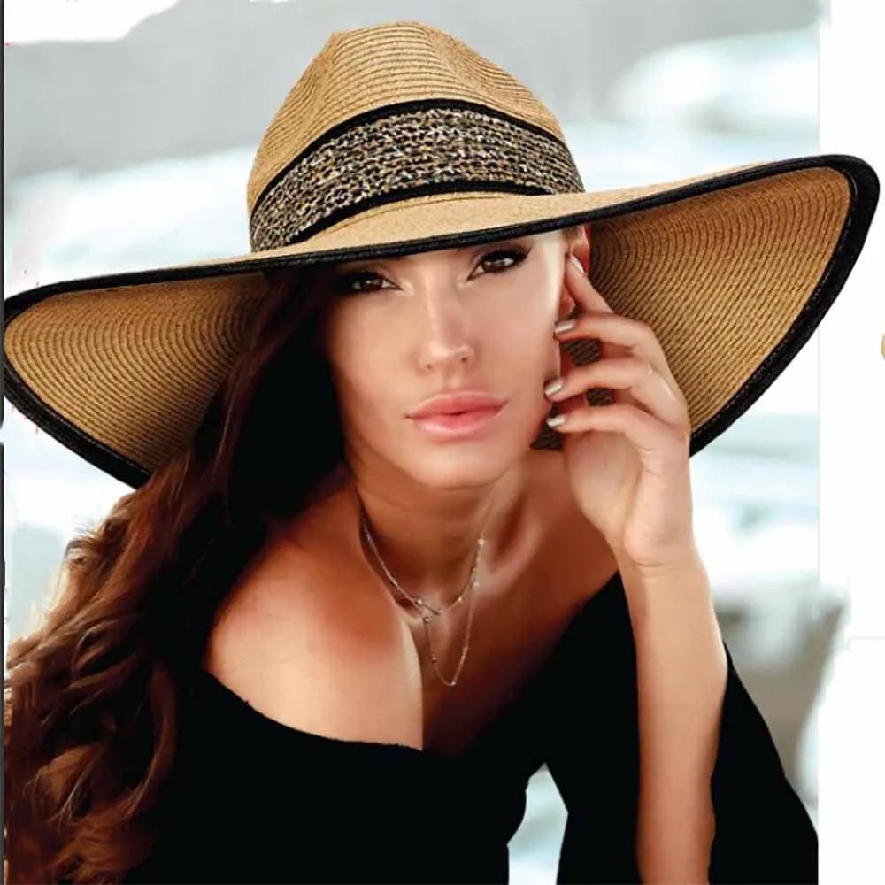 Animal Print Band Large Brim Safari Hat - Sun 'N' Sand Hat