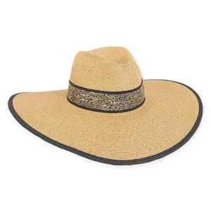 Animal Print Band Large Brim Safari Hat - Sun 'N' Sand Hat