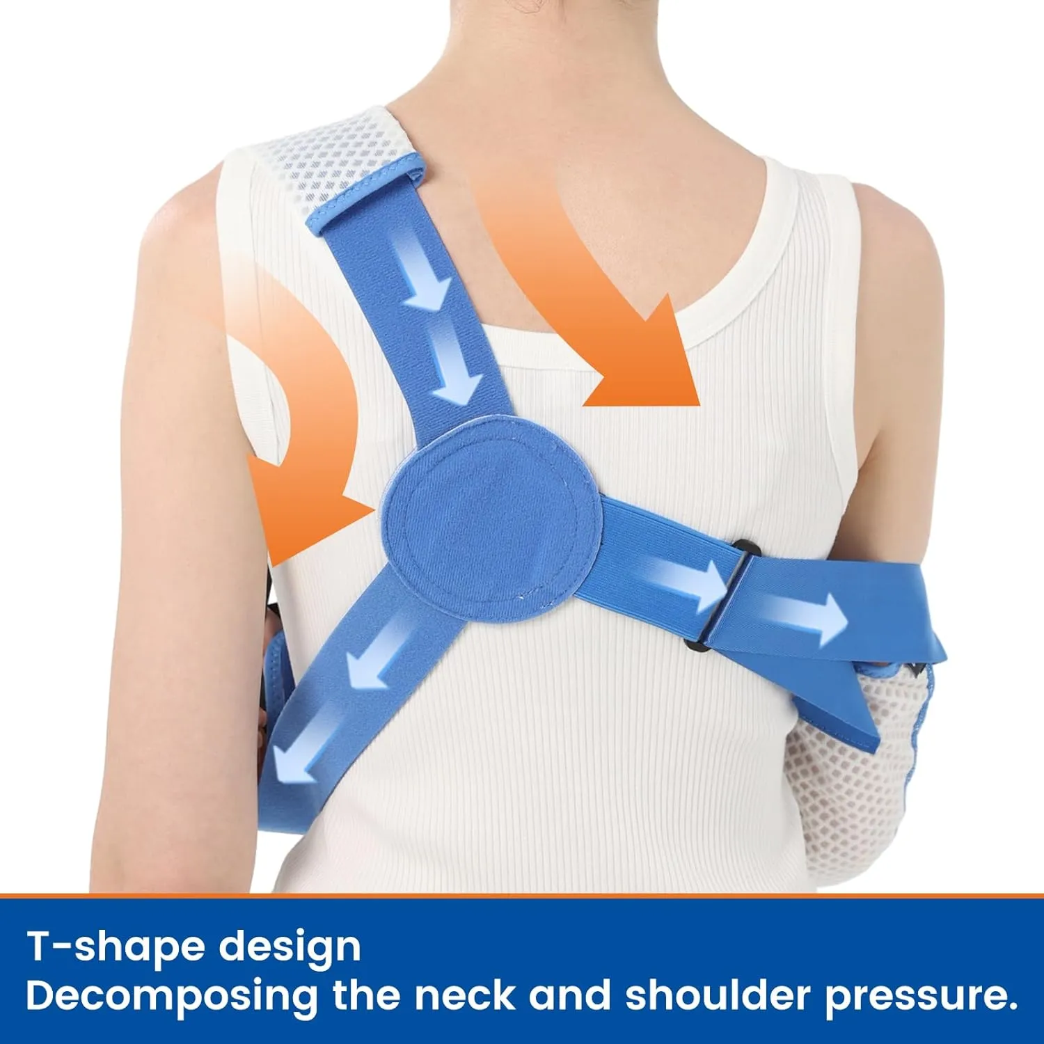 Arm Sling for Shoulder Injury with Waist Strap - Immobilizer Brace Support for Sleeping, Rotator Cuff Surgery (Mesh Version, Right, Small,25-30.5 inch)