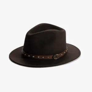 Brown Fedora with Swarovski Crystals