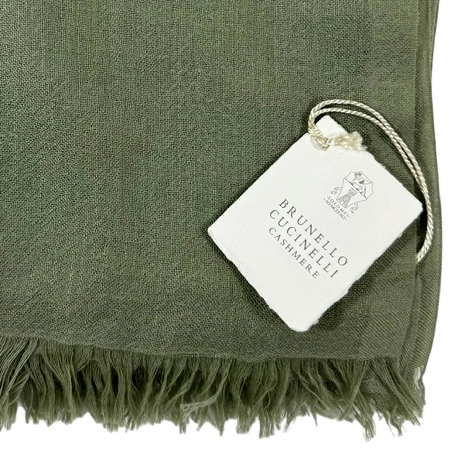 Brunello Cucinelli Cashmere Scarf Moss Green - Large Women Shawl SALE