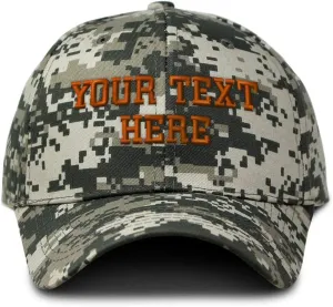 Camo Baseball Cap Custom Personalized Text Hunting Dad Hats for Men & Women