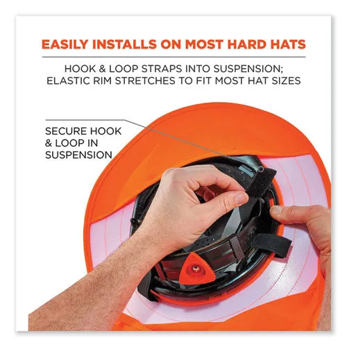 Chill-its 6660 Hard Hat Brim   Neck Shade, 19.5 X 9.75, Orange, Ships In 1-3 Business Days