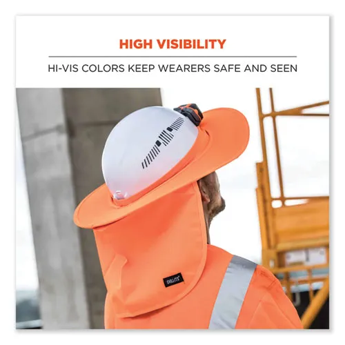Chill-its 6660 Hard Hat Brim   Neck Shade, 19.5 X 9.75, Orange, Ships In 1-3 Business Days