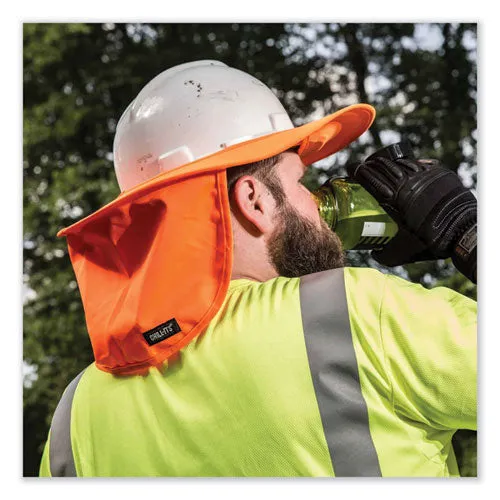 Chill-its 6660 Hard Hat Brim   Neck Shade, 19.5 X 9.75, Orange, Ships In 1-3 Business Days