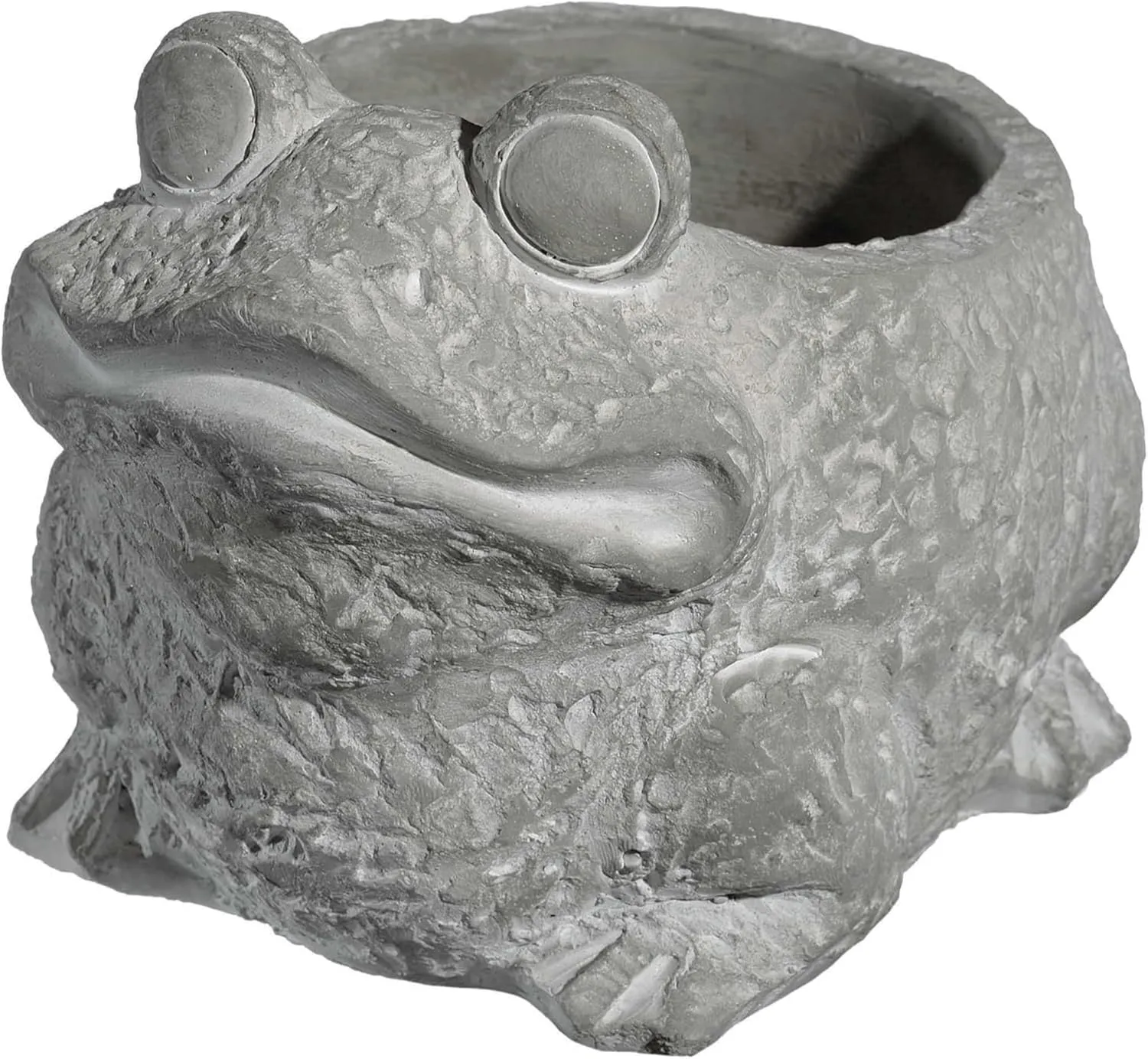 Classic Home and Garden Cement Buddies Indoor Outdoor Planter with Drainage Hole, Frog, Natural Gray, Large, 7.5in