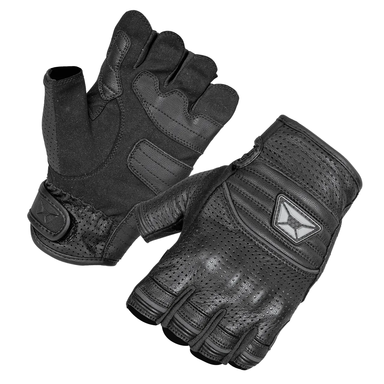 Cortech Men's Flip Off Armored Fingerless Leather Motorcycle Gloves
