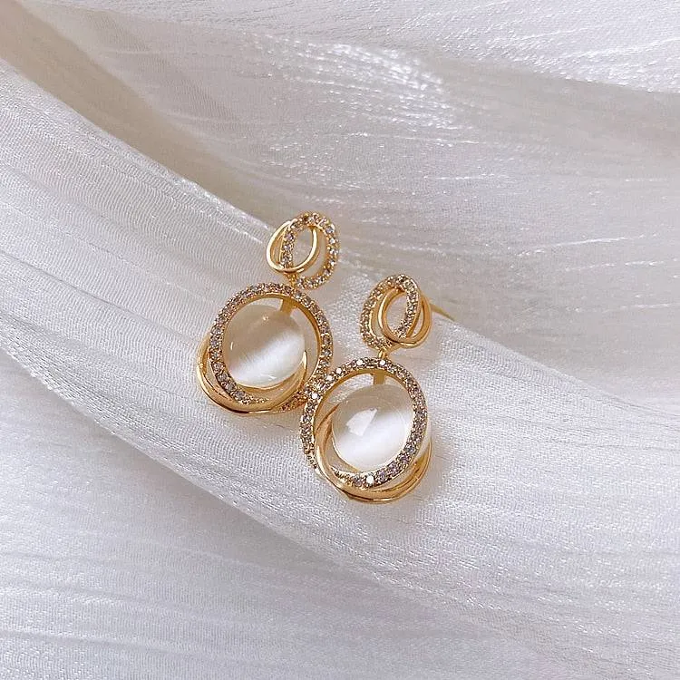 Delicate Rhinestone Stud Earrings For Women