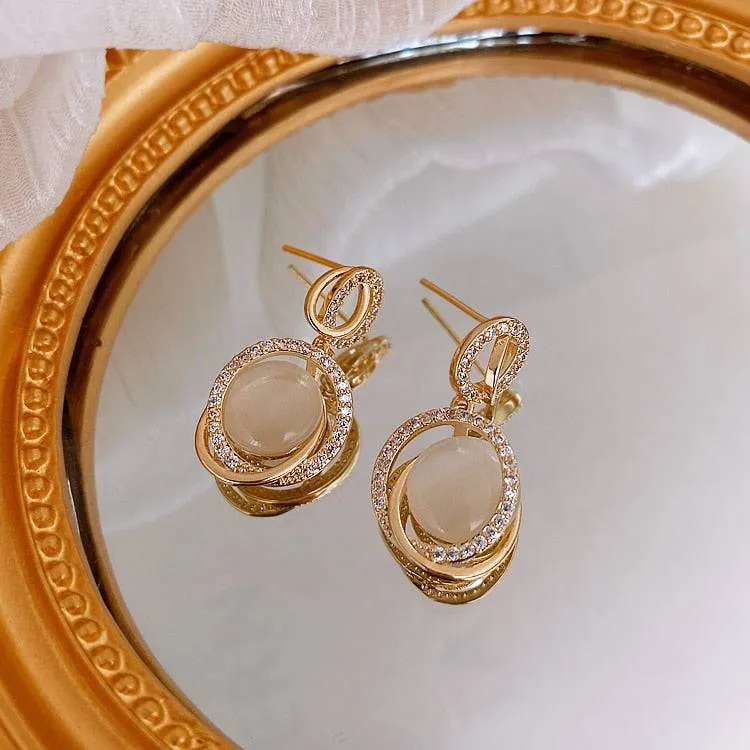 Delicate Rhinestone Stud Earrings For Women