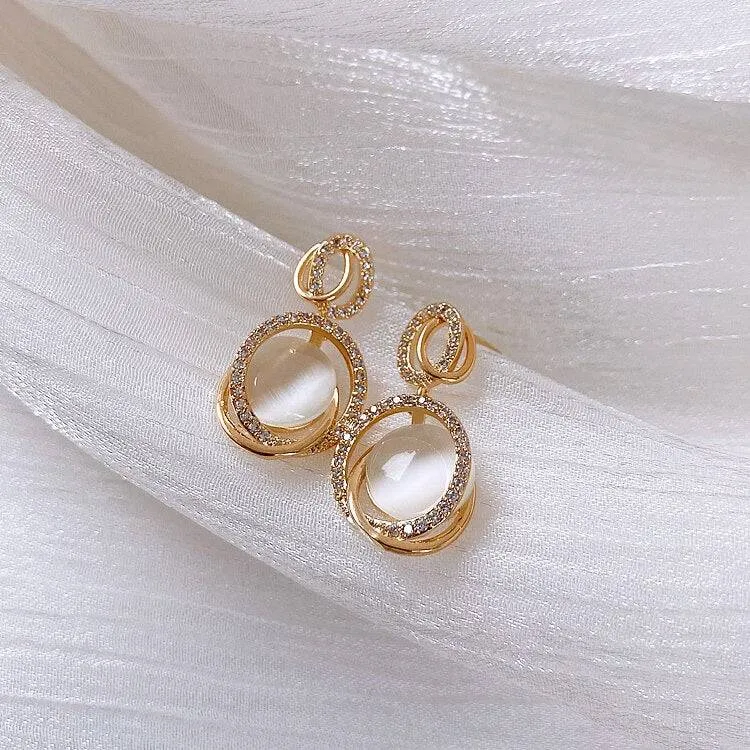 Delicate Rhinestone Stud Earrings For Women