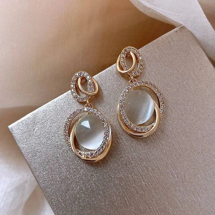 Delicate Rhinestone Stud Earrings For Women