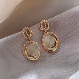 Delicate Rhinestone Stud Earrings For Women