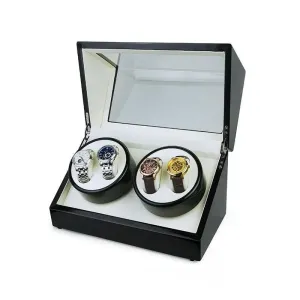 Elegant 4-Slot Wooden Watch Winder - A Touch of Luxury for Your Timepieces