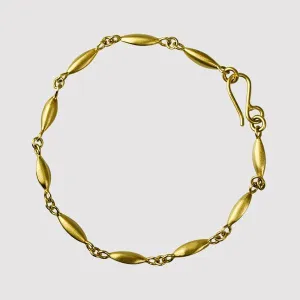 Gold Plated Rice Chain Bracelet