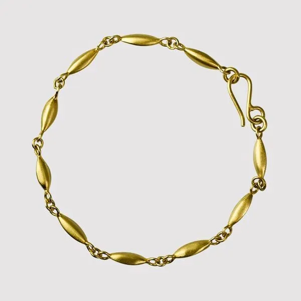 Gold Plated Rice Chain Bracelet