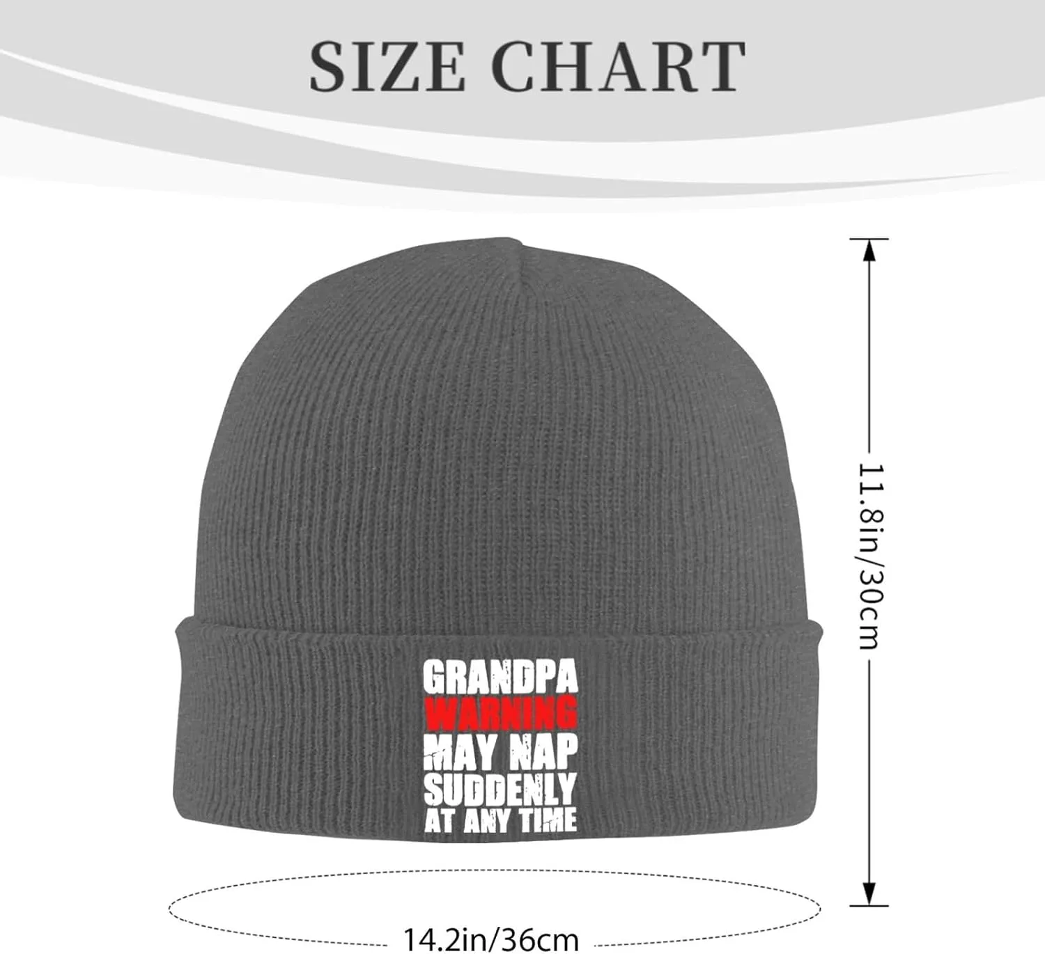 Grandpa Warning May Nap Suddenly at Any Time Beanies for Men & Women - Knit Beanie Soft Skull Caps,Daily Winter Hat