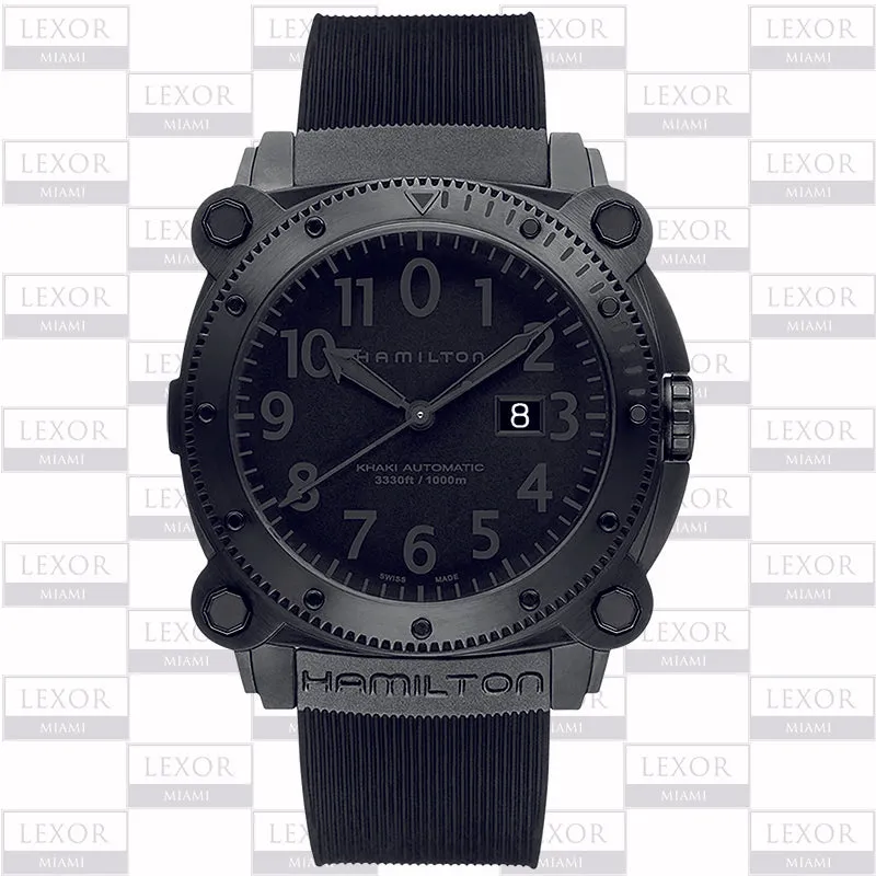 Hamilton H78585333 Khaki Navy Belowzero 1000m Automatic Black Men Watches