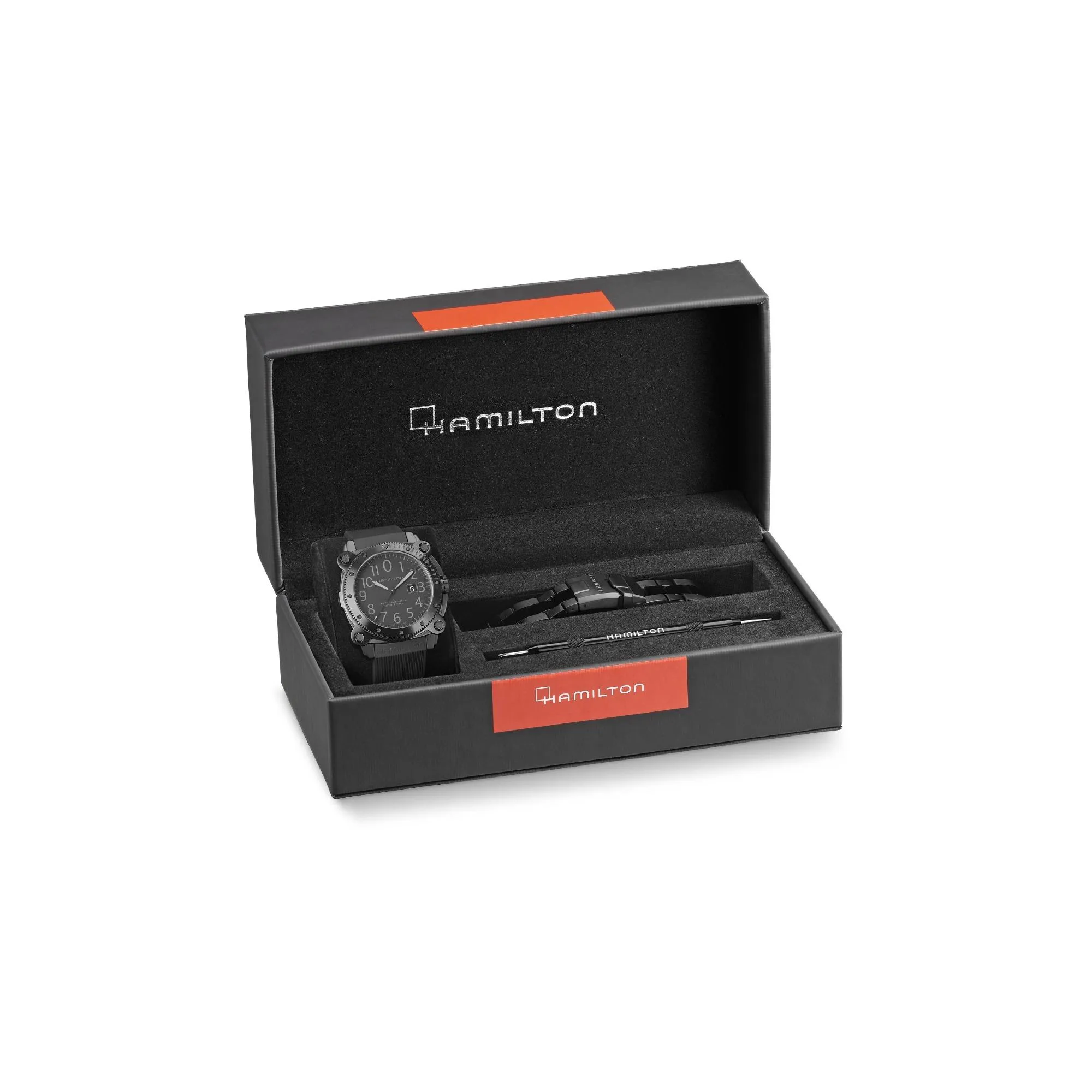 Hamilton H78585333 Khaki Navy Belowzero 1000m Automatic Black Men Watches