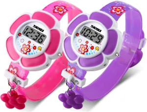 Kids Watch Girl Flower Shape Watch Novelty Cartoon Digital Watch 1144