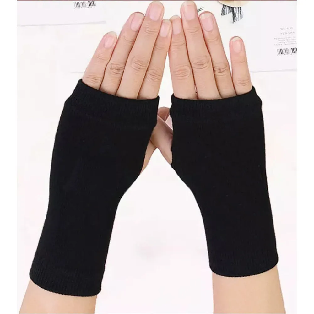 Knit Fingerless Winter Gloves for Sports