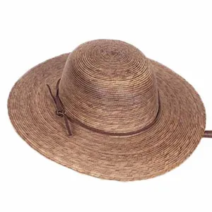 Large Size Women's Hat: Burnt Palm Leaf Ranch Hat with Chin Strap - Tula Hats