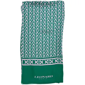 Leonard Paris Scarf Green Pink Logo Design - Chiffon Silk Shawl SALE