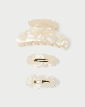 Lila Pearl Hair Clip Set