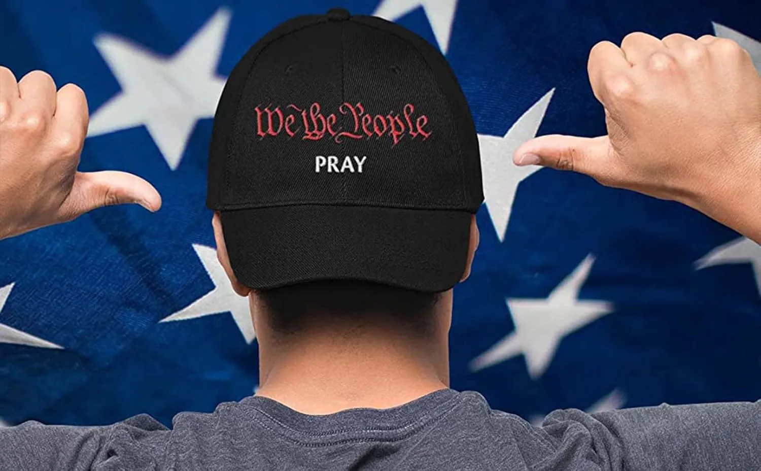 Men's Christian Faith Cross Nails Embroidered Mesh Back Trucker Hat, Ocean Blue/Heather Grey/Beige