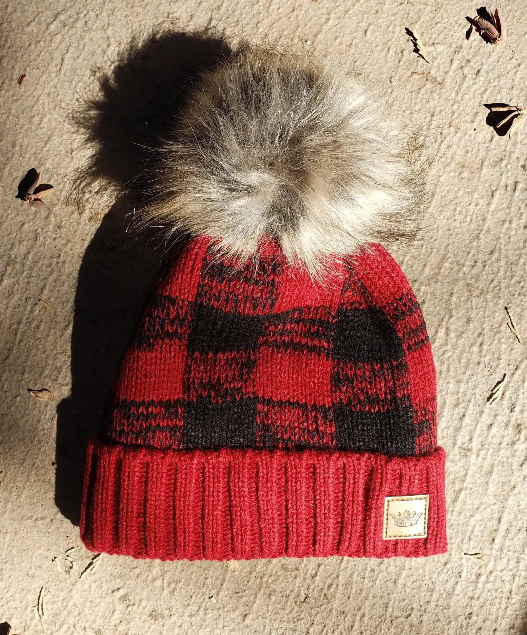 Mommy   Me Buffalo Plaid Pom Beanies
