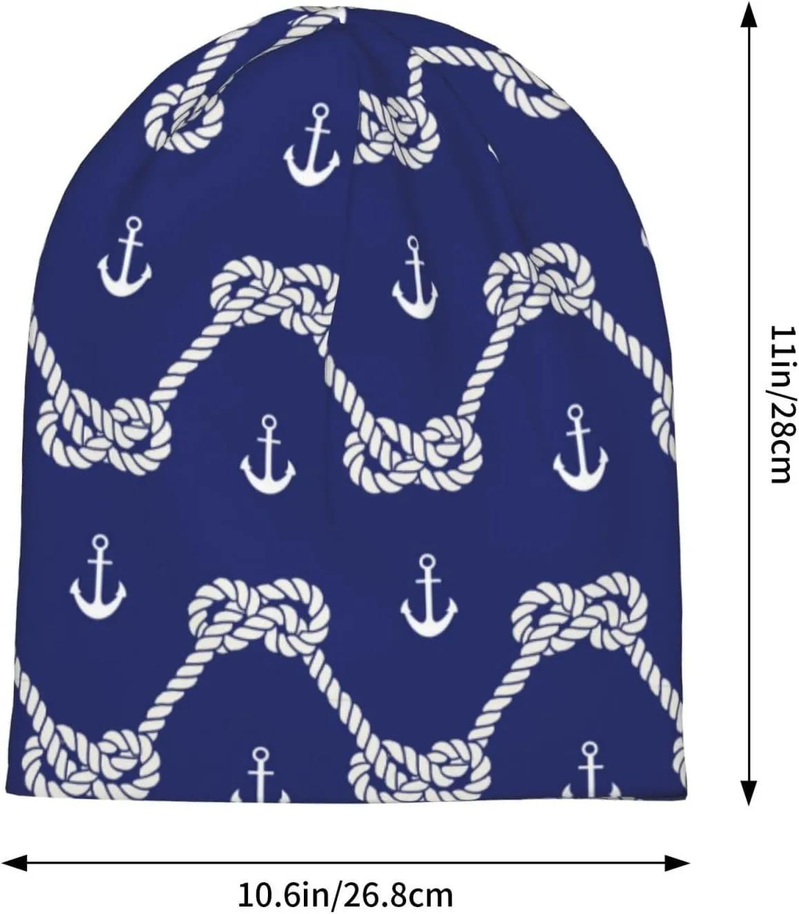 Nautical Anchor Knit Beanie Hat Adults Stretch Knitted Skull Beanies Cap Hats for Women Men