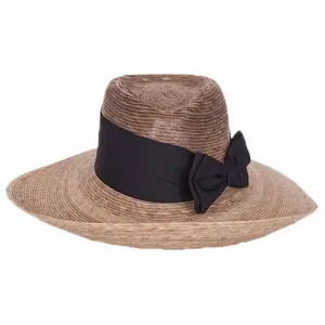 Pilar Burnt Palm Leaf Asymmetrical Up Brim Hat - Tula Hats