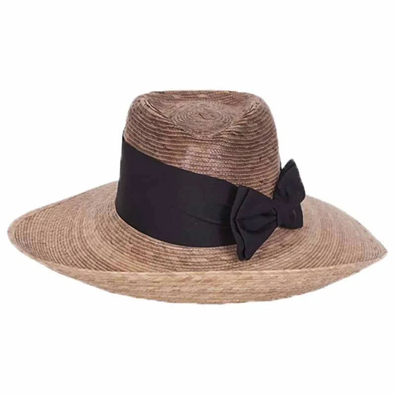 Pilar Burnt Palm Leaf Asymmetrical Up Brim Hat - Tula Hats