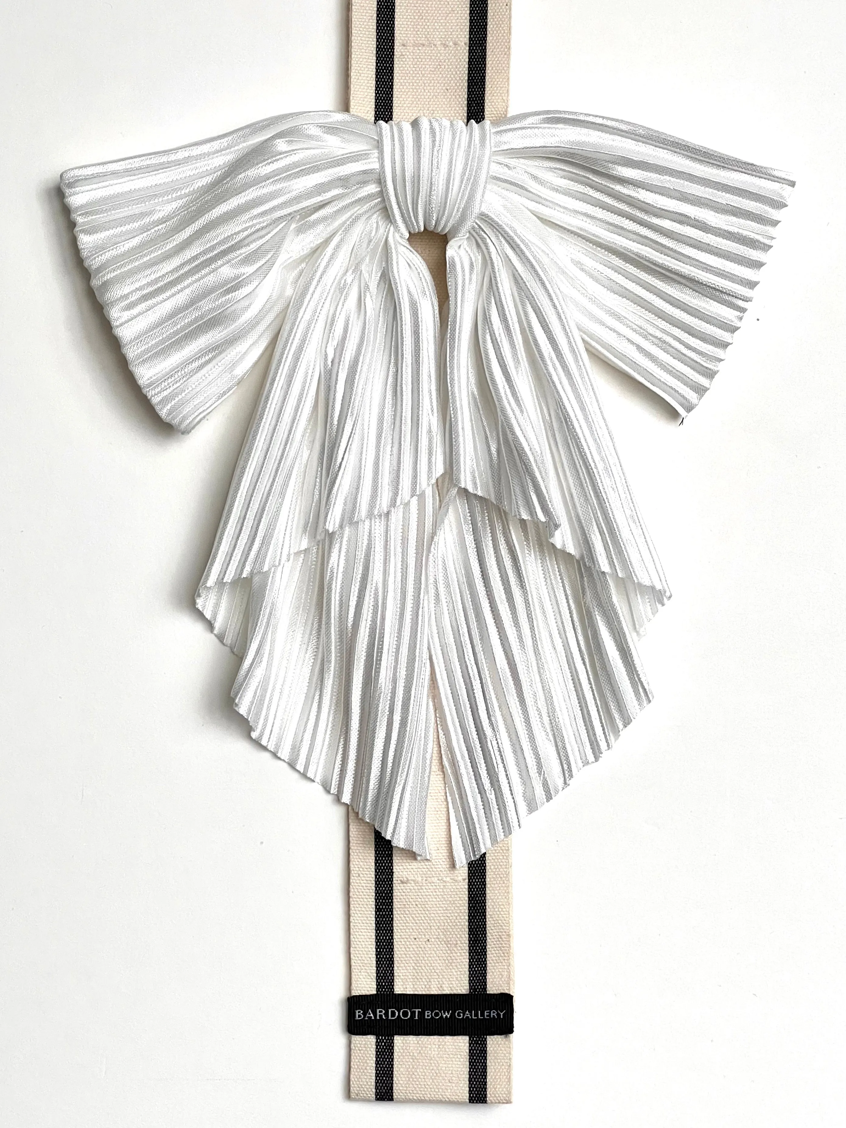 Pleated Oversize Bow | Fabric Bow with Tails | Pleated Satin | Luxury Designer Hair Accessories | Made to Order