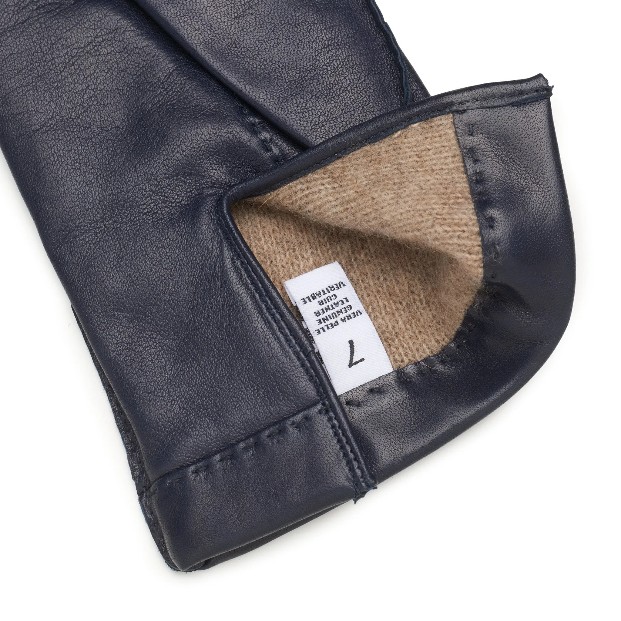 Portici Blue Navy Leather Gloves
