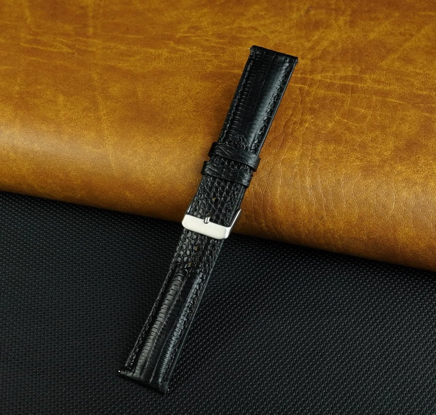 Quick Release Lizard Leather Watch Bands Men Handmade Replacement Wrist Watch Straps Vintage Extra Soft Exotic Leather Strap Gift for Him 18mm 19mm 20mm 21mm 22mm